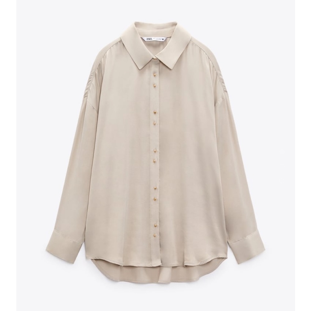 Oversized satin effect shirt